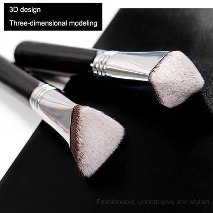 Large Angled Kabuki Foundation Brush Triangle Vegan Makeup Tool For Powder Foundation Concealer Blending And Coverage Pure Ember