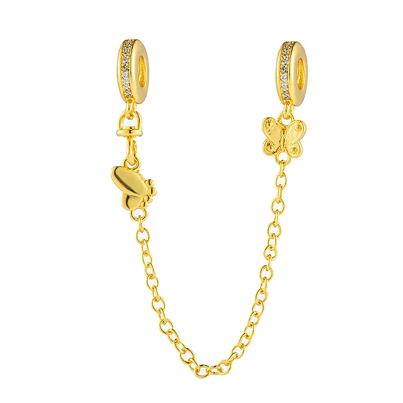 Sparkling Herbarium Cluster Round Charm Safety Chain Pure Ember
