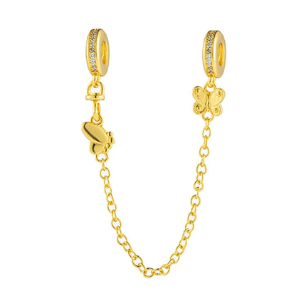 Sparkling Herbarium Cluster Round Charm Safety Chain Pure Ember
