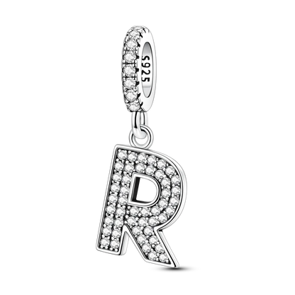 New In Charms 925 Sterling Silver Pendant Letter R pandora style 