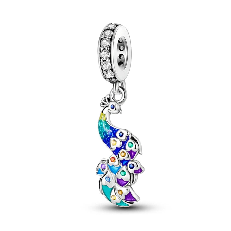 925 Sterling Silver Charms Beads Butterfly Clover Pendant
