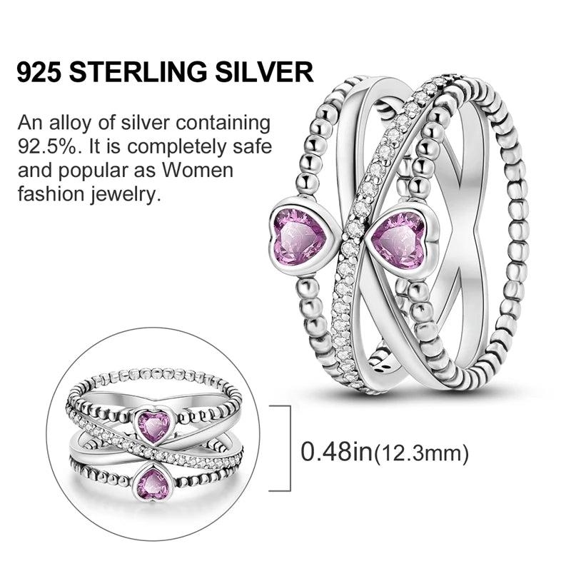 Women's Rings 925 Sterling Silver Luxury Stackable Ring Original Design