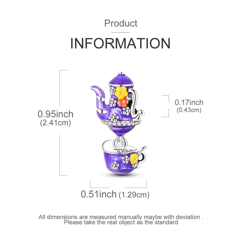 925 Sterling Silver Beads Teapot Unicorn Dreamcatcher Charms Beads Pure Ember pandora style 