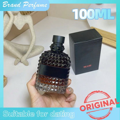 Valentino Perfume bottle with packaging and 'Original' stamp on a light background