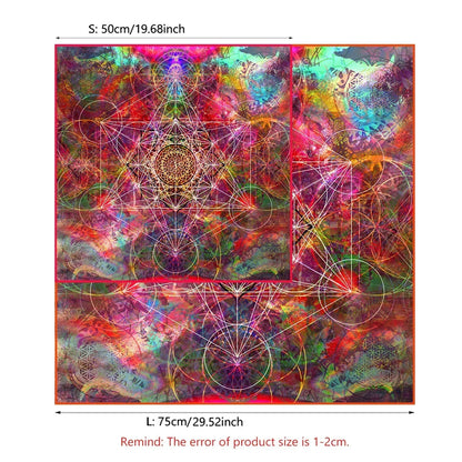 Colorful Abstract Geometry Tarot Tablecloth Altar Cloth Tarot Spread Cloth Spiritual Oracle Card Pad Pagan Oracle Tarot Mat Pure Ember