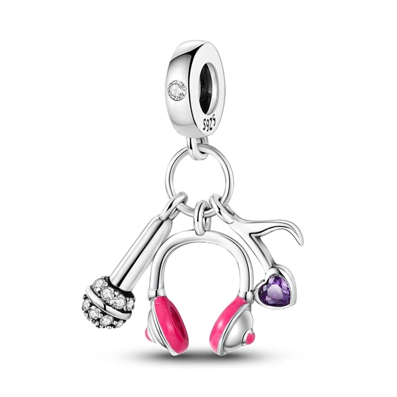 925 Sterling Silver Charms Beads Butterfly Clover Pendant