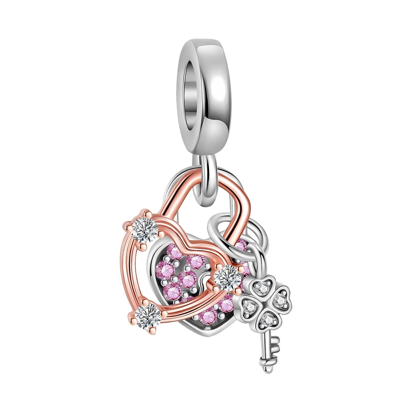 Rose Gold Charms Snowflake, Heart, Fish Pendants Pure Ember