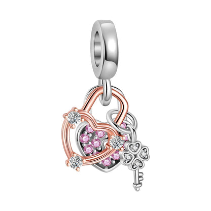 Rose Gold Charms Snowflake, Heart, Fish Pendants Pure Ember