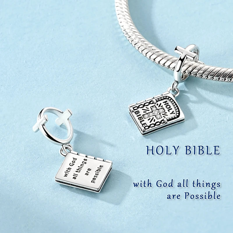 925 Sterling Silver Charms Bead Cross Ballet Elephant Dangle Pure Ember