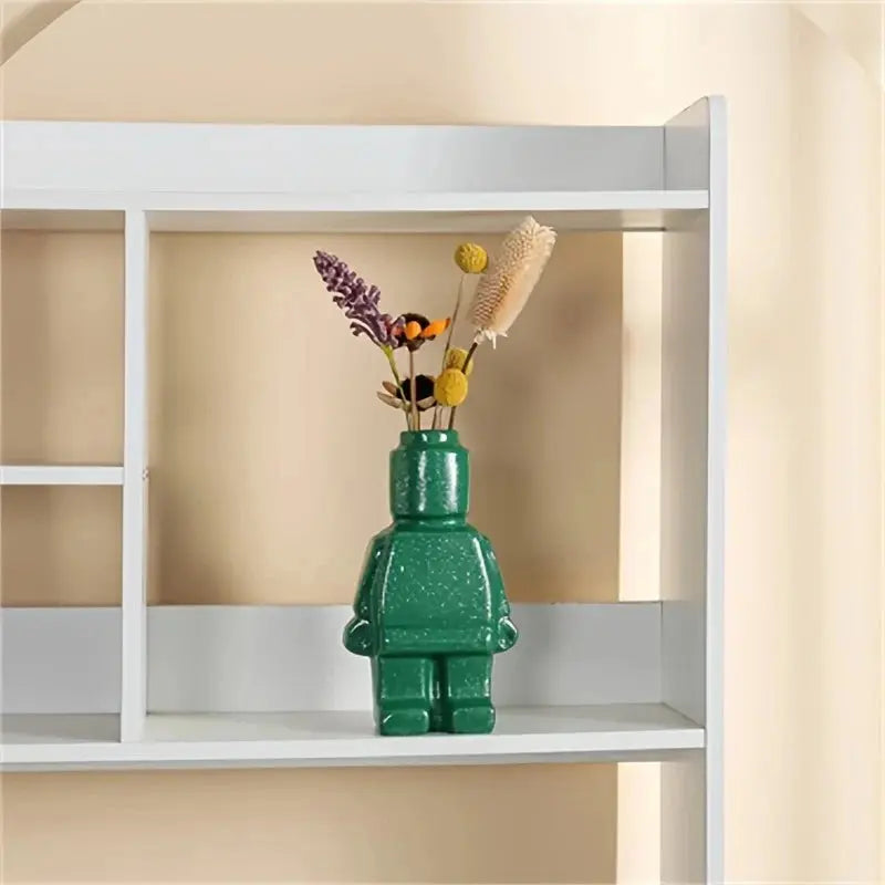 green lego man vase