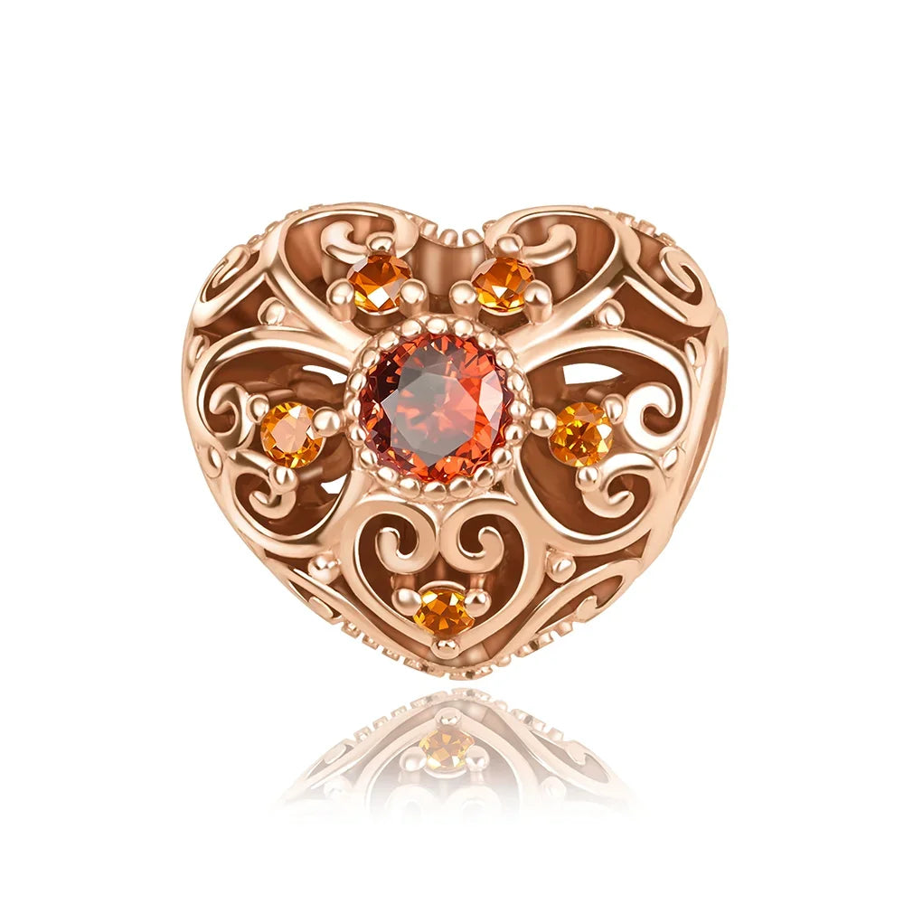 Rose Gold Charms Snowflake, Heart, Fish Pendants Pure Ember