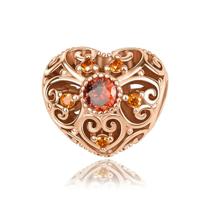 Rose Gold Charms Snowflake, Heart, Fish Pendants Pure Ember
