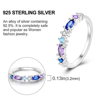 925 Sterling Silver Butterfly Firefly Love Rings Original Design Colored Zircon Finger Rings Pure Ember
