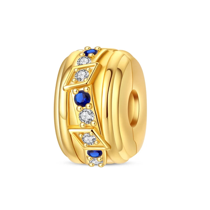 Gold Series DIY Charms Beads Inlaid Zirconium Sun Leopard Pendants Pure Ember