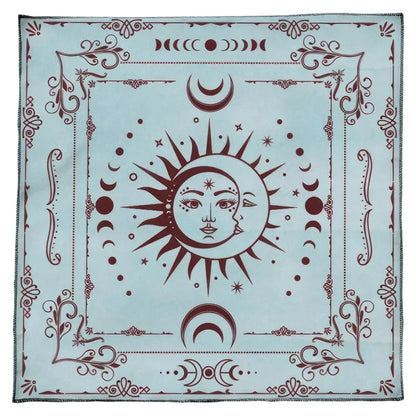 Altar Cloth Sun Moon Tarot Card Tablecloth For Spread Tarot Reading Cloth Witch Moon Phase Spiritual Oracle Card Pad Boho Decor Pure Ember