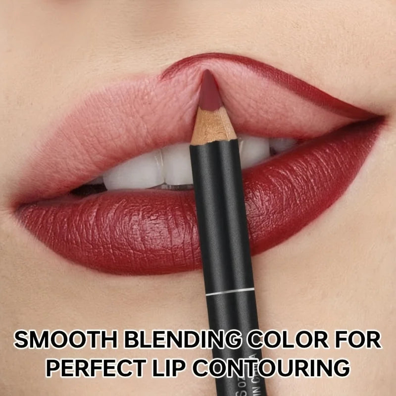 6-Colors Waterproof Matte Lip Liner - Long-Lasting, Non-Transfer Formula, Matte Finish, 6 Versatile Shades Pure Ember