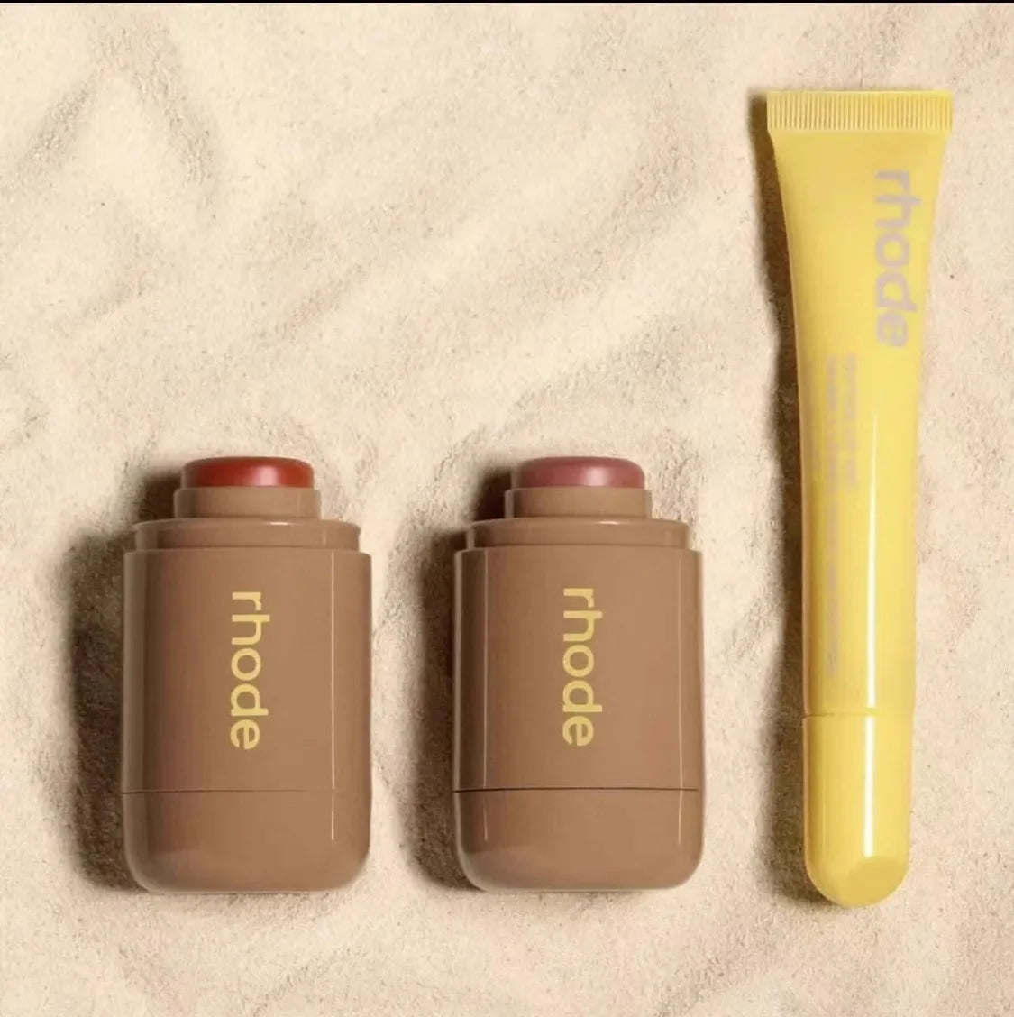 RHODE Makeup Toiletry Bag Lip Gloss and Blusher Lip Oil Balm Blush Milk Essence Water Facial Cleanser Pure Ember