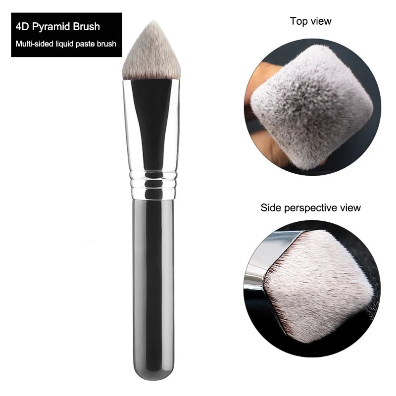 Large Angled Kabuki Foundation Brush Triangle Vegan Makeup Tool For Powder Foundation Concealer Blending And Coverage Pure Ember