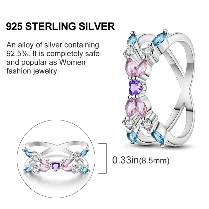 925 Sterling Silver Infinite Love Ring Original Luxury Design Zircon
