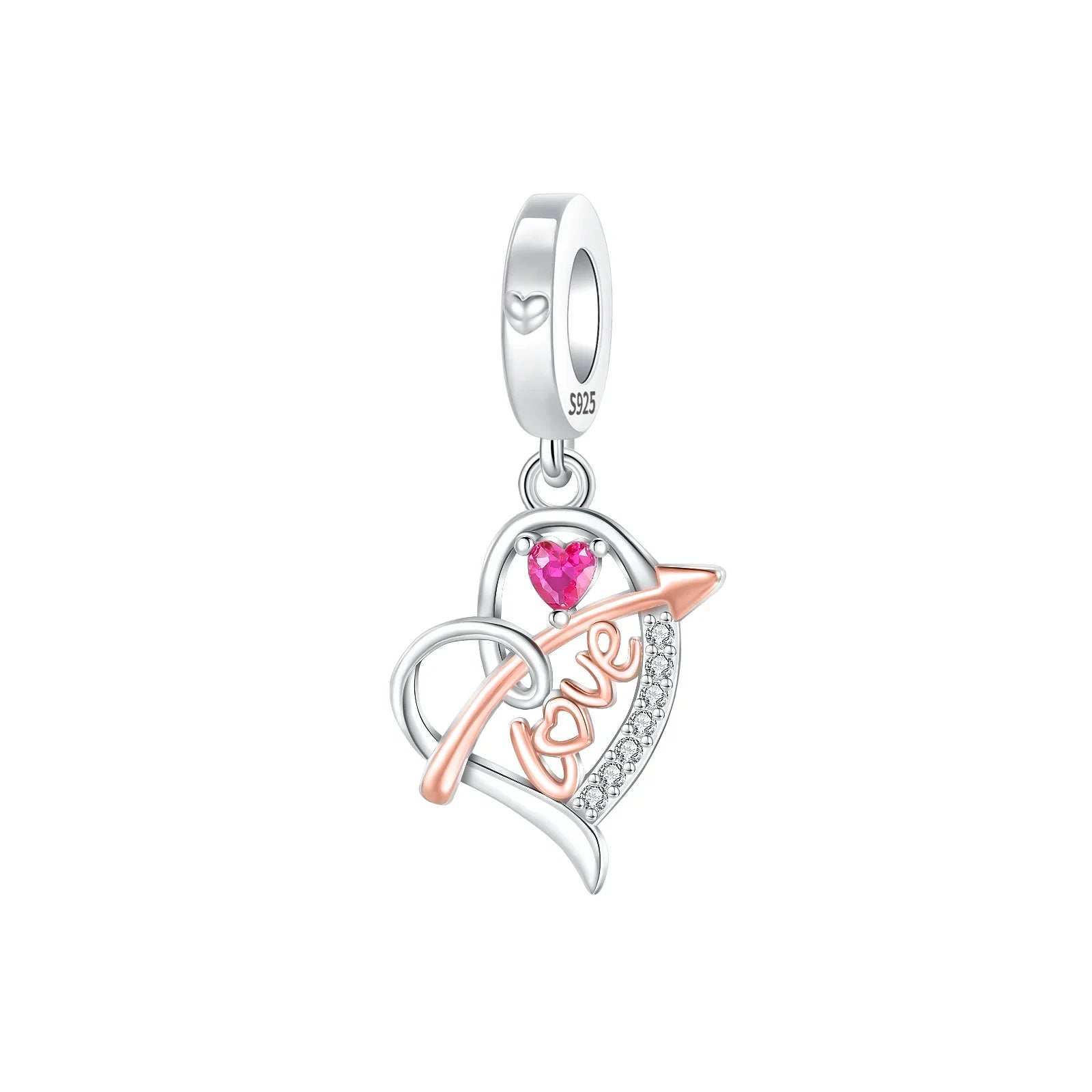 Rose Gold Charms Snowflake, Heart, Fish Pendants Pure Ember