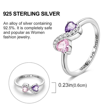 925 Sterling Silver Infinite Love Ring Original Luxury Design Zircon