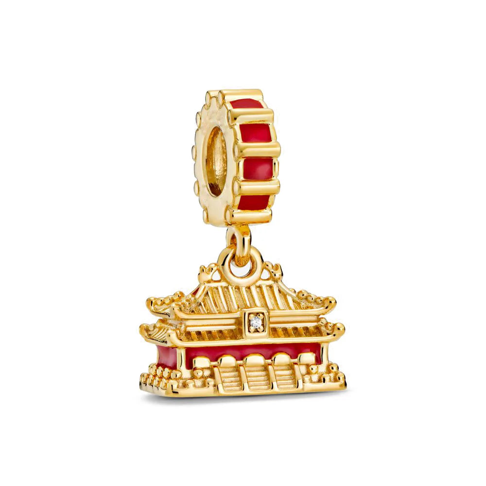 Gold Plated S925 Silver Charm Pendants Pure Ember