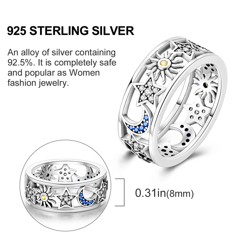 925 Sterling Silver Butterfly Firefly Love Rings Original Design Colored Zircon Finger Rings Pure Ember