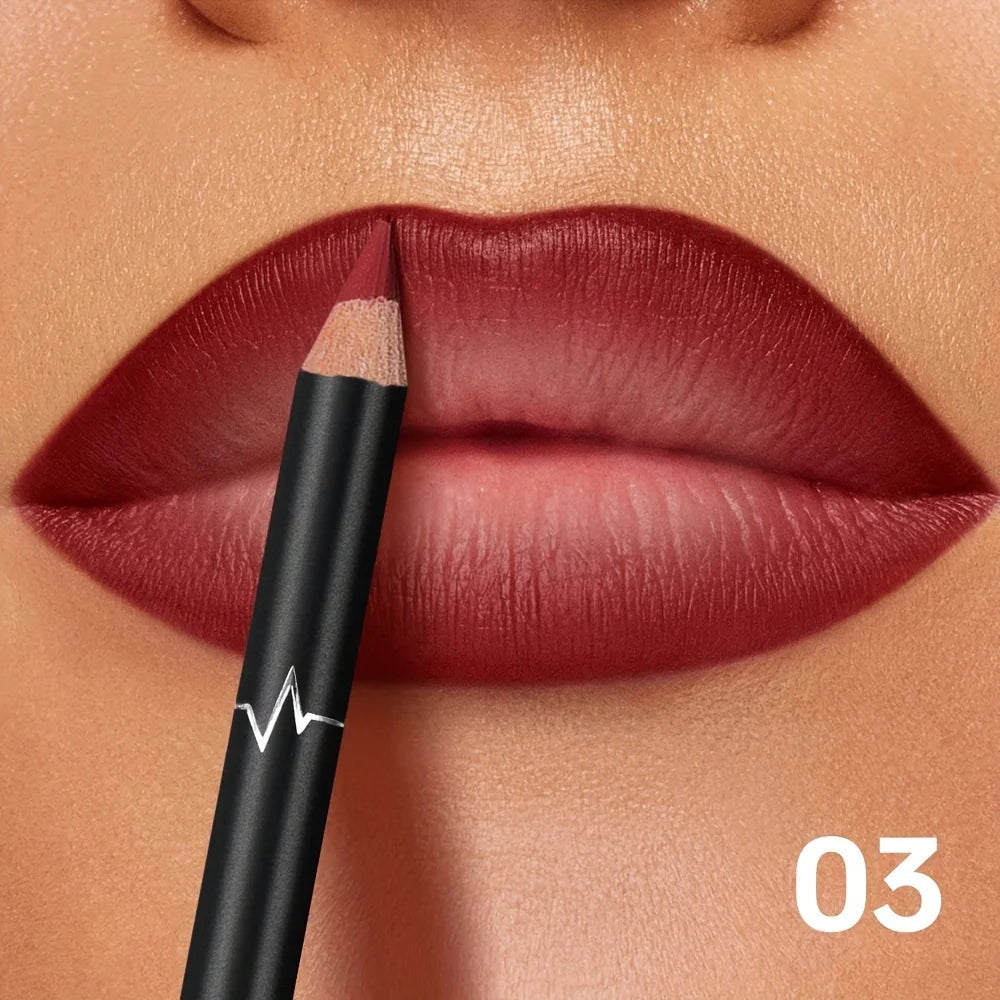6-Colors Waterproof Matte Lip Liner - Long-Lasting, Non-Transfer Formula, Matte Finish, 6 Versatile Shades Pure Ember