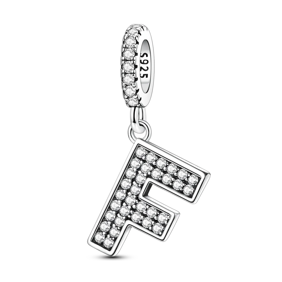 New In Charms 925 Sterling Silver Pendant Letter F pandora style 