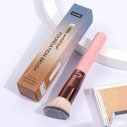 MAANGE 2PCS Foundation Makeup Brush Set Flat Angled Kabuki Powder Blush Brush For Liquid Soft Bristles Cosmetic Makeup Tools Pure Ember