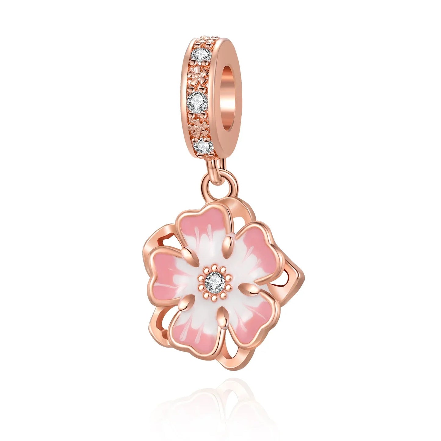 Rose Gold Charms Snowflake, Heart, Fish Pendants Pure Ember