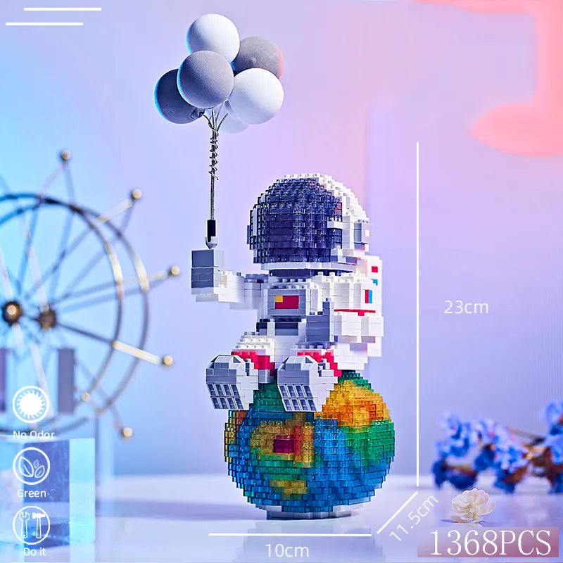 Lego Astronaut DIY Building Blocks with Light - Micro Space Moon