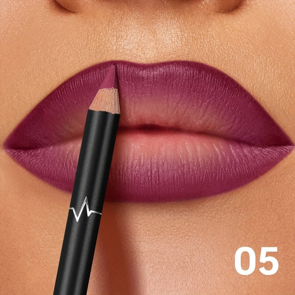 6-Colors Waterproof Matte Lip Liner - Long-Lasting, Non-Transfer Formula, Matte Finish, 6 Versatile Shades Pure Ember
