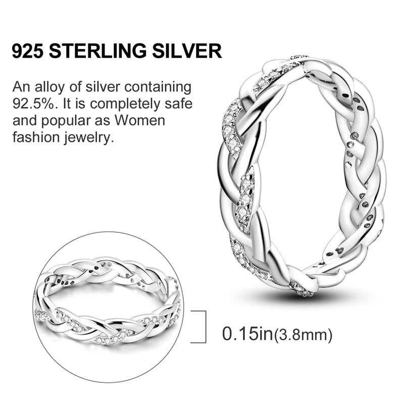 925 Sterling Silver Infinite Love Ring Original Luxury Design Zircon
