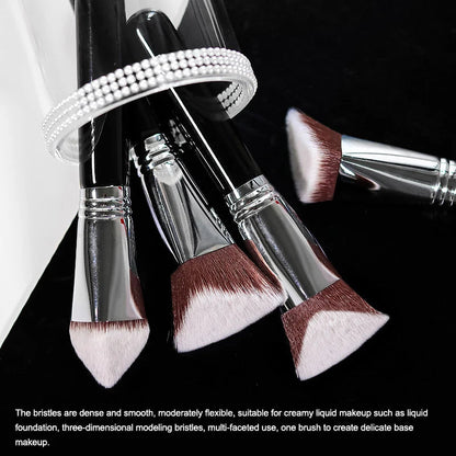 Large Angled Kabuki Foundation Brush Triangle Vegan Makeup Tool For Powder Foundation Concealer Blending And Coverage Pure Ember