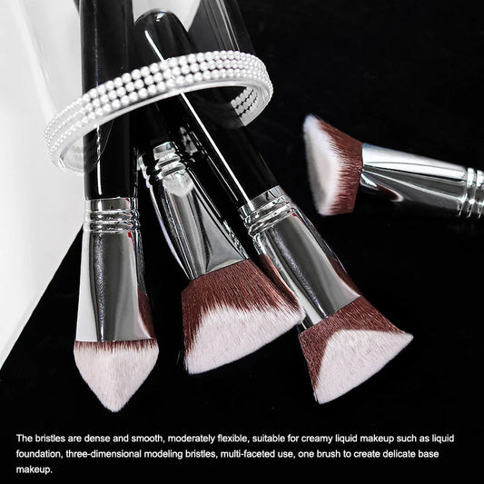 Large Angled Kabuki Foundation Brush Triangle Vegan Makeup Tool For Powder Foundation Concealer Blending And Coverage Pure Ember