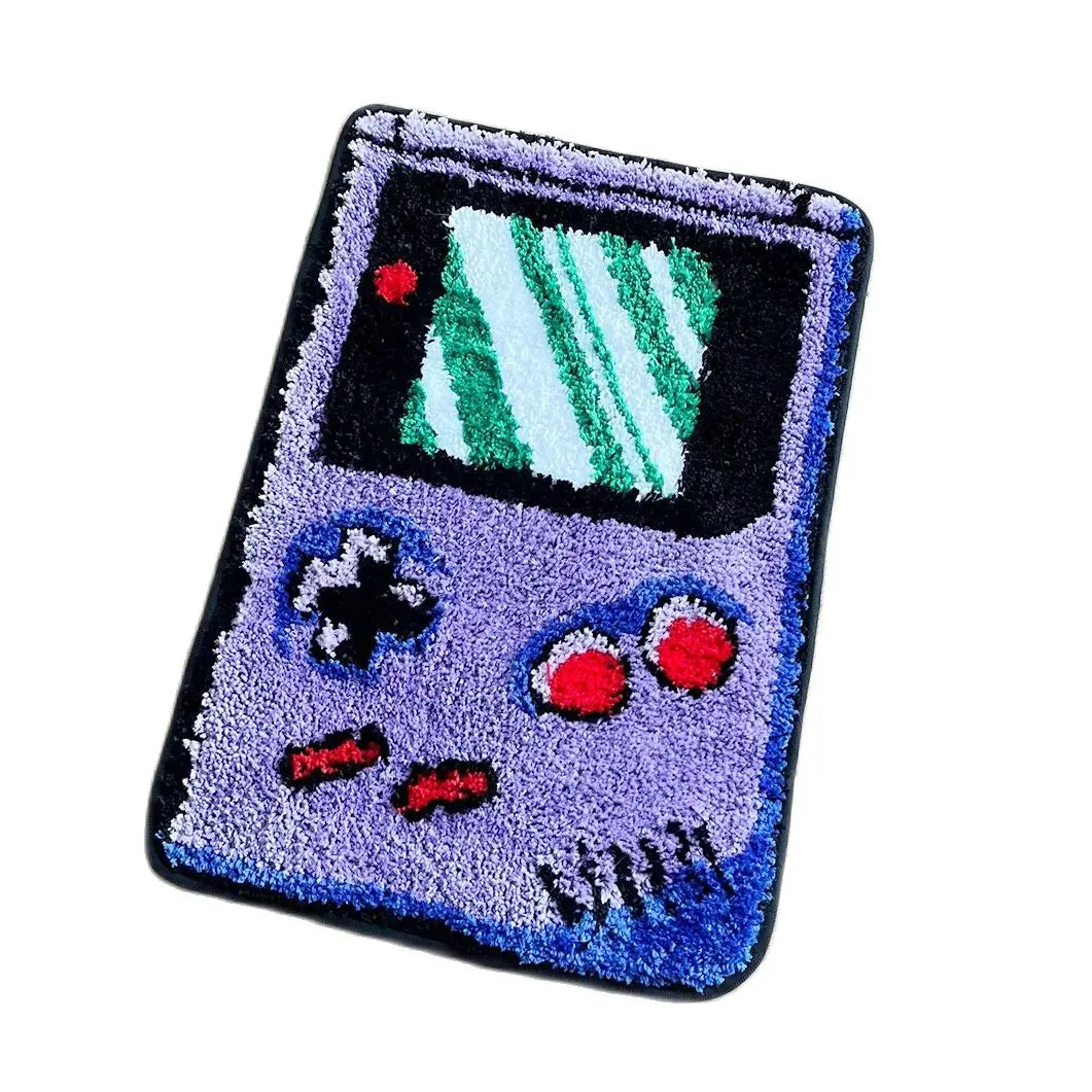 Patch of a retro gaming console with a pixelated design on a white background