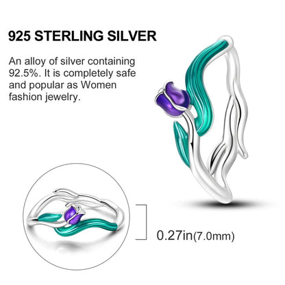 925 Sterling Silver Butterfly Firefly Love Rings Original Design Colored Zircon Finger Rings Pure Ember