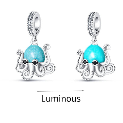 925 Sterling Silver Ocean Blue Sea Octopus Turtle Mermaid Charms Pure Ember pandora style octopus