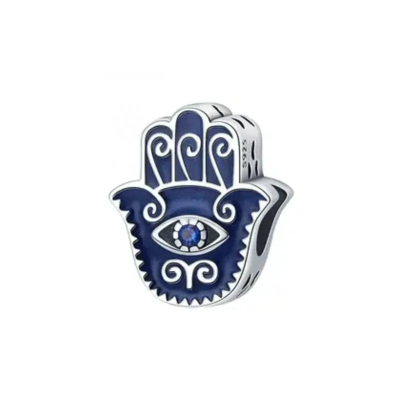 Egyptian charm bead Stirling silver pandora dupe gifts for her hamsa hand