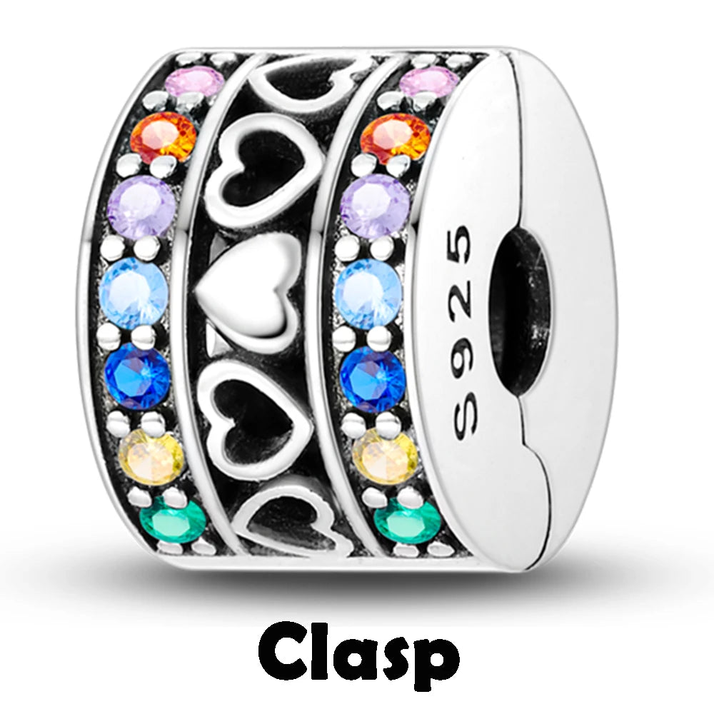 925 Sterling Silver Silicone Spacer Stopper Clip Charms Chamilia Beads Pure Ember
