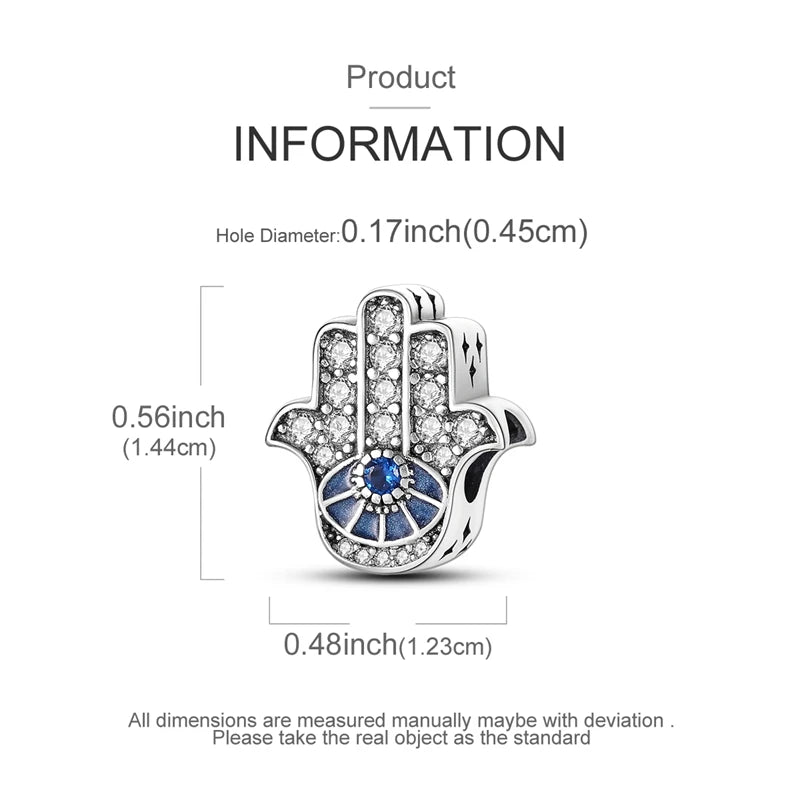 Charms 925 Sterling Silver Blue Palms Bead Pendant Jewellery Pure Ember