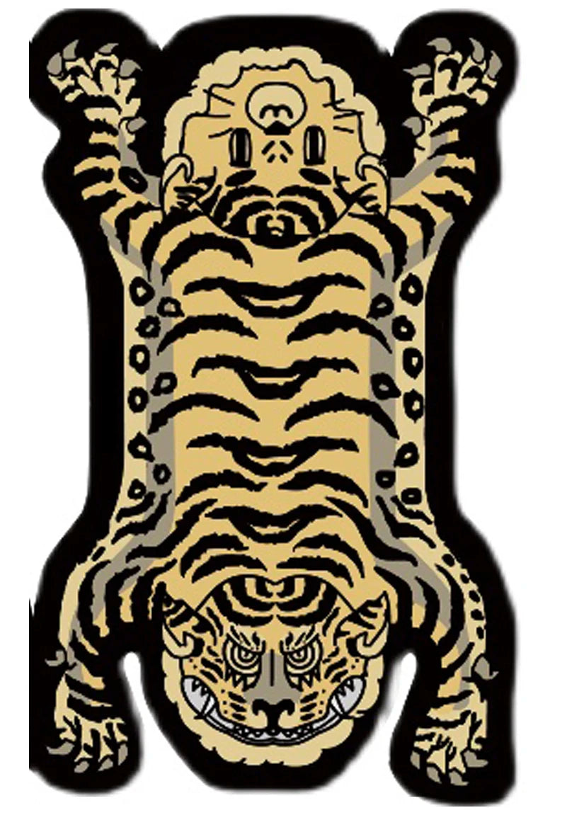 Abstract Art Tiger Rug - Gold & Grey