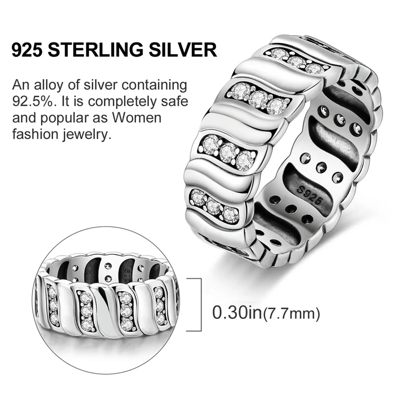 925 Sterling Silver Infinite Love Ring Original Luxury Design Zircon