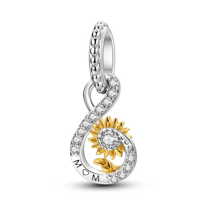 Gold Series DIY Charms Beads Inlaid Zirconium Sun Leopard Pendants Pure Ember