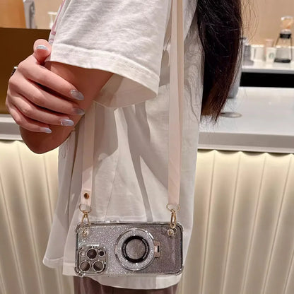 Shockproof Glitter Lanyard Case For iPhone