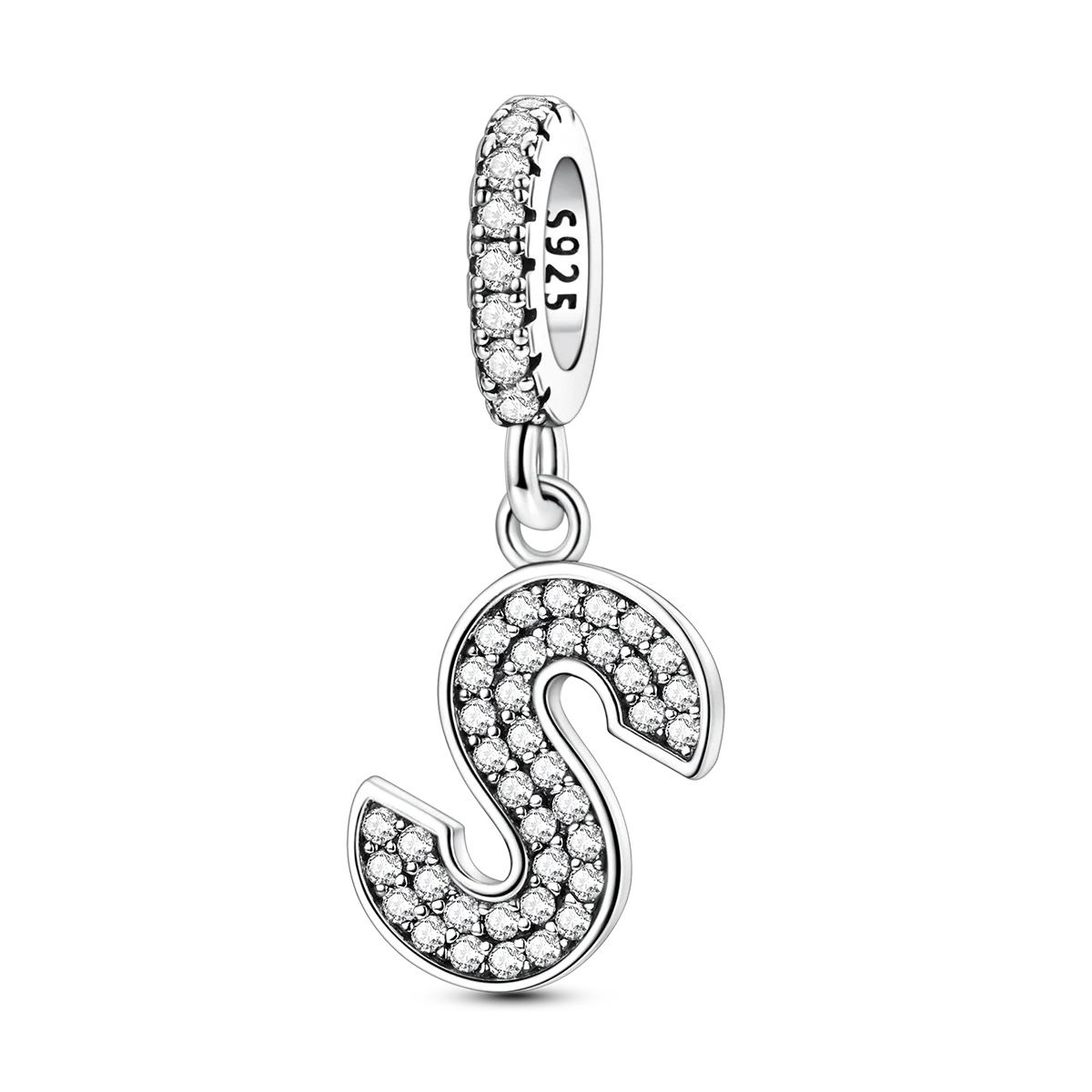 New In Charms 925 Sterling Silver Pendant Letter S pandora style 