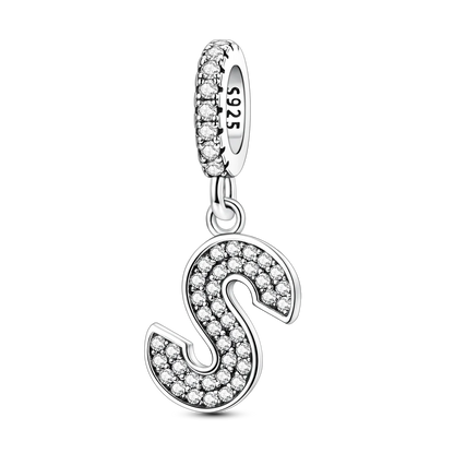 New In Charms 925 Sterling Silver Pendant Letter S pandora style 