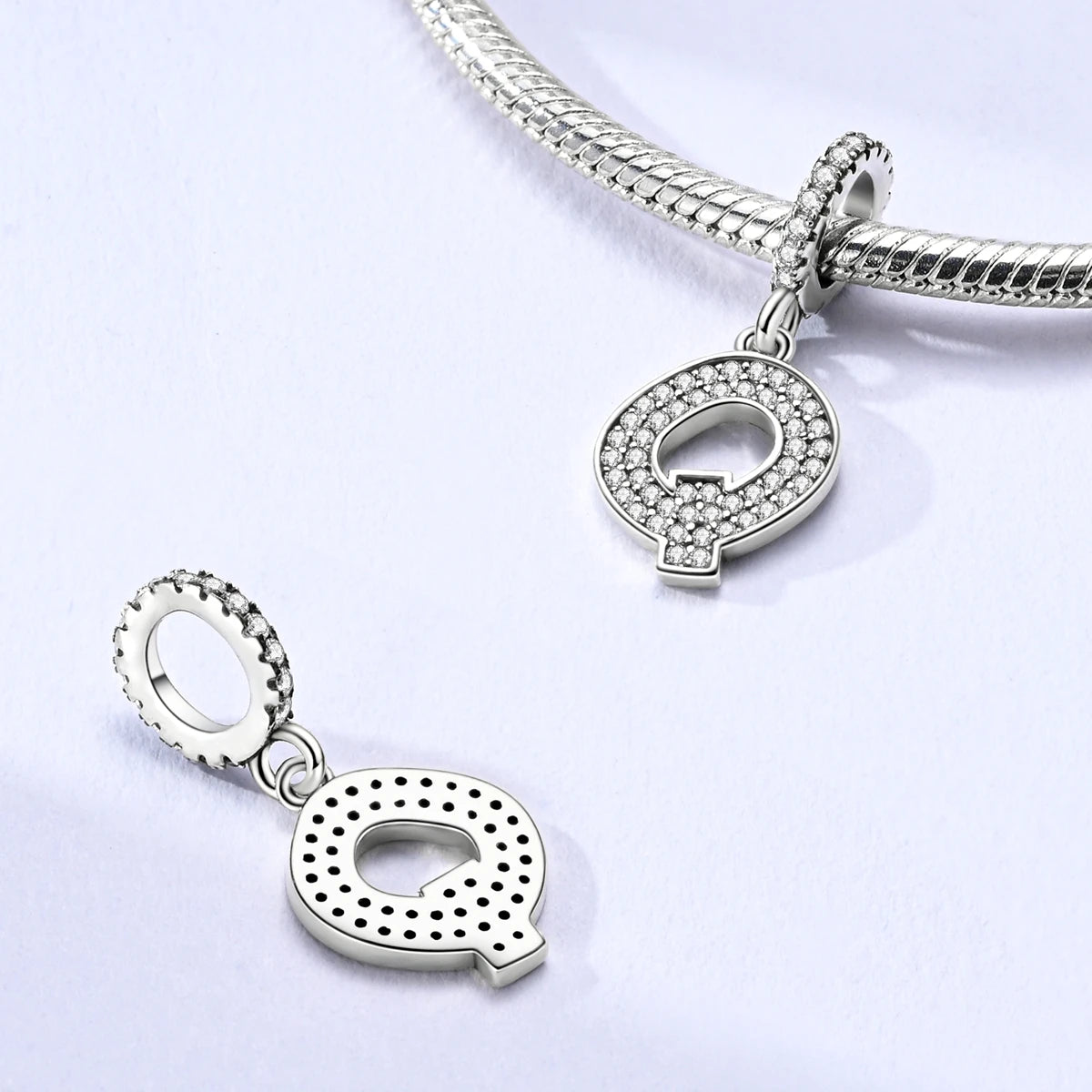 New In Charms 925 Sterling Silver Pendant Letter Q pandora style 