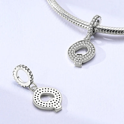 New In Charms 925 Sterling Silver Pendant Letter Q pandora style 